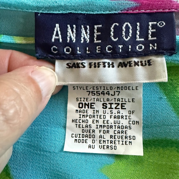 Anne Cole Saks 5th Avenue Floral Wrap Sarong Coverup Size OS Blue Pink - Picture 7 of 8